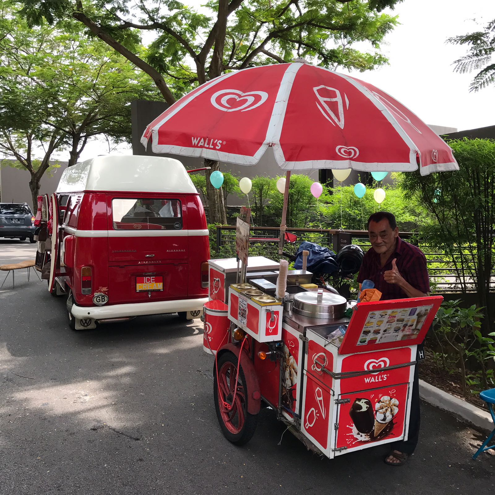 Traditional Ice Cream Uncle with Vintage Ice cream Truck 